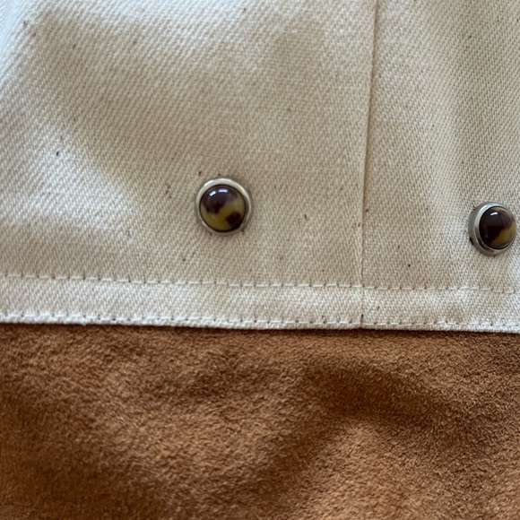 YOUNG EDWARDIAN Rare Vintage Ivory/Brown 2 Piece Set Bolero Jacket/Skirt Size 9 - Picture 9 of 14